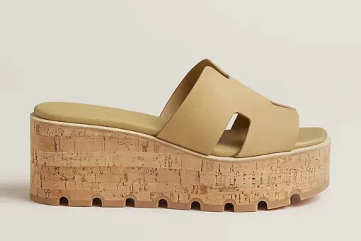 Hermes Eze 30 Sandal Heel Beige Albâtre