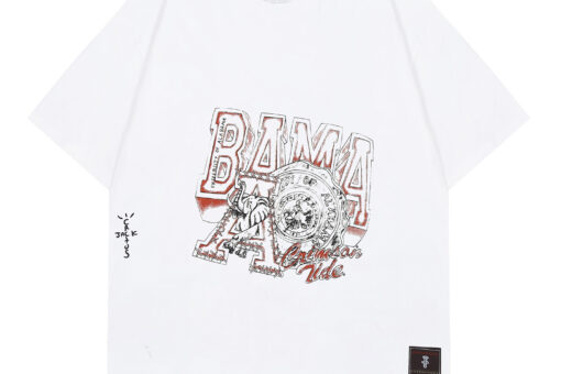 Travis Scott x Mitchell & Ness University Of Alabama Handdrawn T Shirt White
