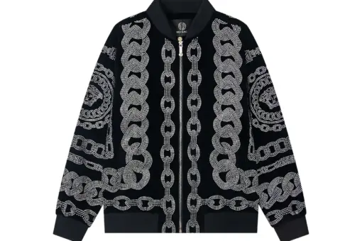 Versace Medusa Chains Reversible Bomber Jacket Black