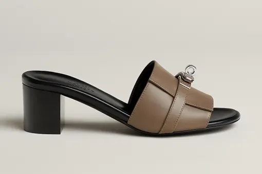 Hermes Gigi 50 Sandal Heel Etoupe - 37