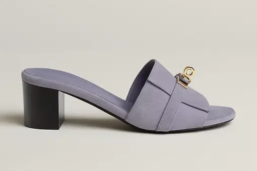 Hermes Gigi 50 Sandal Heel Violet Glycine