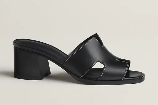 Hermes Helia 60 Sandal Heel Noir - 37