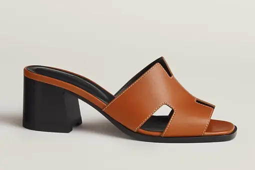 Hermes Helia 60 Sandal Heel Naturel - 37