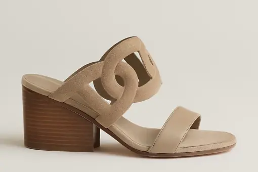 Hermes Lipari 70 Sandal Heel Beige Sable - 36