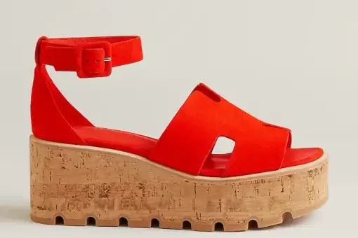 Hermes Luce 30 Sandal Heel Rouge Grenadine - 39