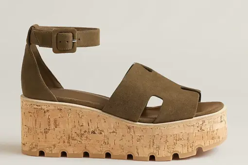 Hermes Luce 30 Sandal Heel Terre Ambrée - 42
