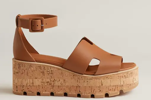 Hermes Luce 30 Sandal Heel Naturel