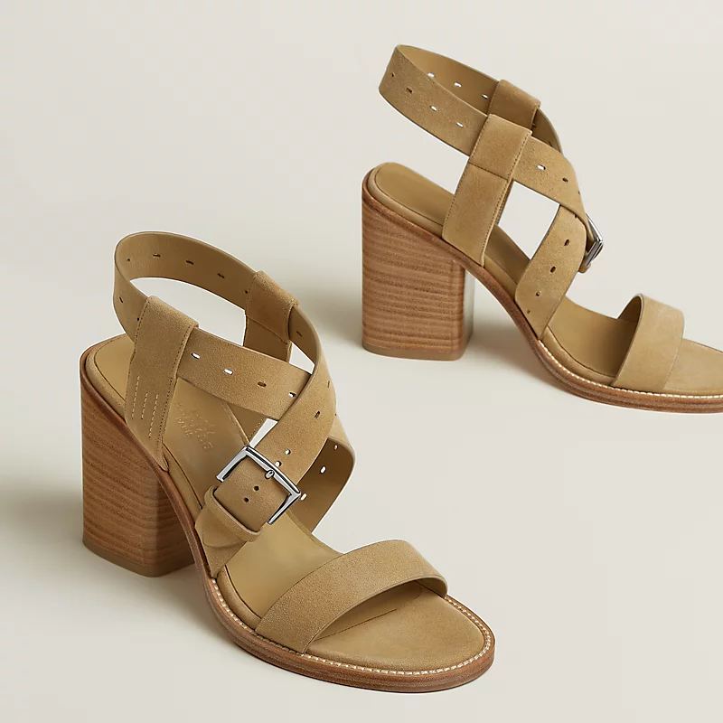 Hermes Milly 90 Sandal Block Heel Beige Albâtre 2026 | Drip Kickz Hermes Milly 90 Sandal Block Heel Beige Albâtre - Image 2