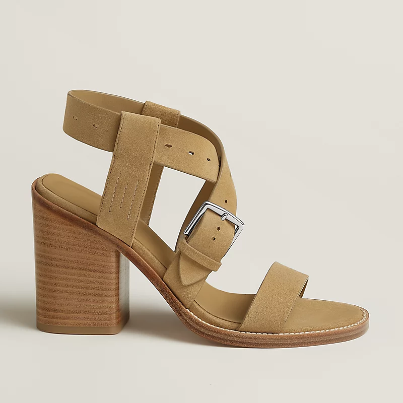 Hermes Milly 90 Sandal Block Heel Beige Albâtre 2026 | Drip Kickz Hermes Milly 90 Sandal Block Heel Beige Albâtre