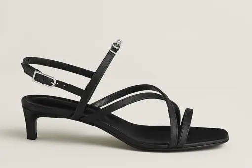 Hermes Muse 40 Sandal Heel Black