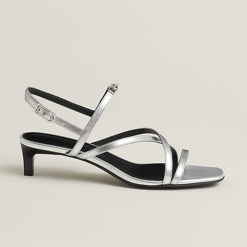 Hermes Muse 40 Sandal Heel Gris Argenté 2026 | Drip Kickz Hermes Muse 40 Sandal Heel Gris Argenté