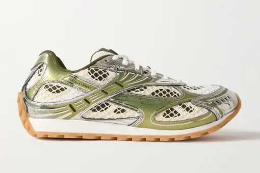 Bottega Veneta Orbit Sneakers Metallic Silver & Mesh