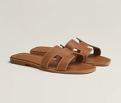 Hermes Oran Sandals Gold