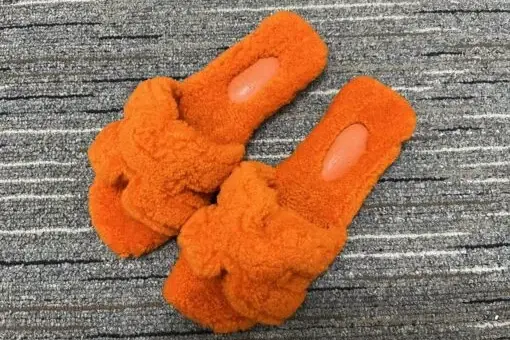 Hermes Chypre Wool Sandals Orange