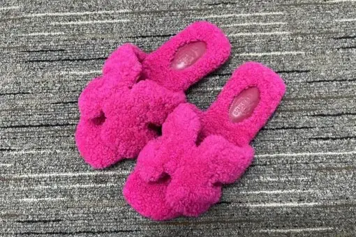 Hermes Chypre Wool Sandals Pink