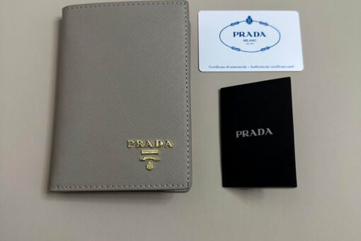 Prada Saffiano Small Wallet in Sunny Grey