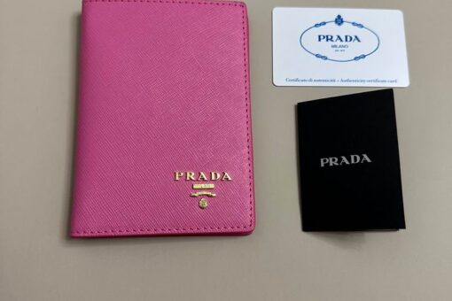 Prada Saffiano Small Wallet in Sunny Hot Pink