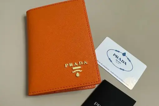 Prada Saffiano Small Wallet in Sunny Orange