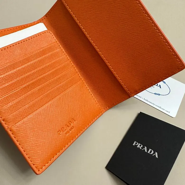Prada Saffiano Small Wallet in Sunny Orange 2026 | Drip Kickz Prada Saffiano Small Wallet in Sunny Orange - Image 3