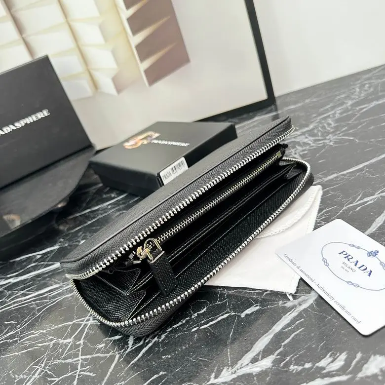 Prada Saffiano Leather Long Wallet Black 2026 | Drip Kickz Prada Saffiano Leather Long Wallet Black - Image 3