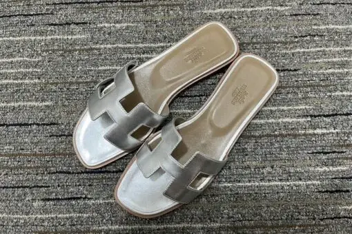 Hermes Chypre Sandals Silver