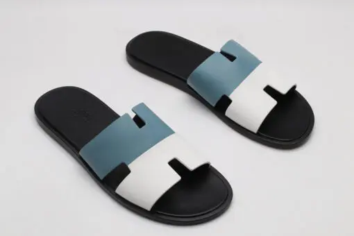 Hermès Izmir Sandal Duo Tone White Blue