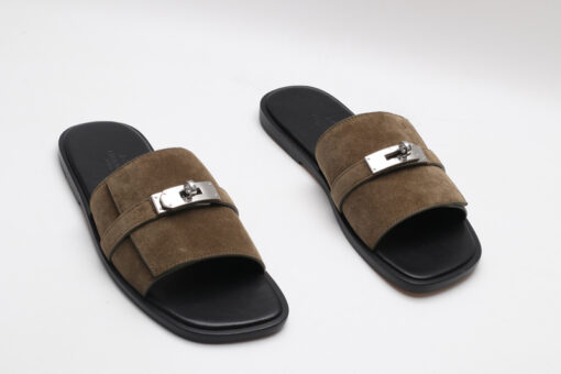 Hermès Gabriel Sandal Dark Green & Black