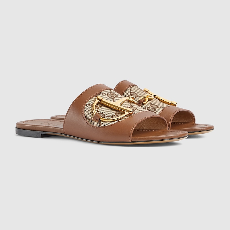 Women’s slide sandal with Horsebit Light brown 2026 | Drip Kickz Women’s slide sandal with Horsebit Light brown