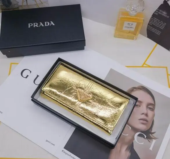 Prada Saffiano Leather Long Wallet Shiny Golden 2026 | Drip Kickz Prada Saffiano Leather Long Wallet Shiny Golden