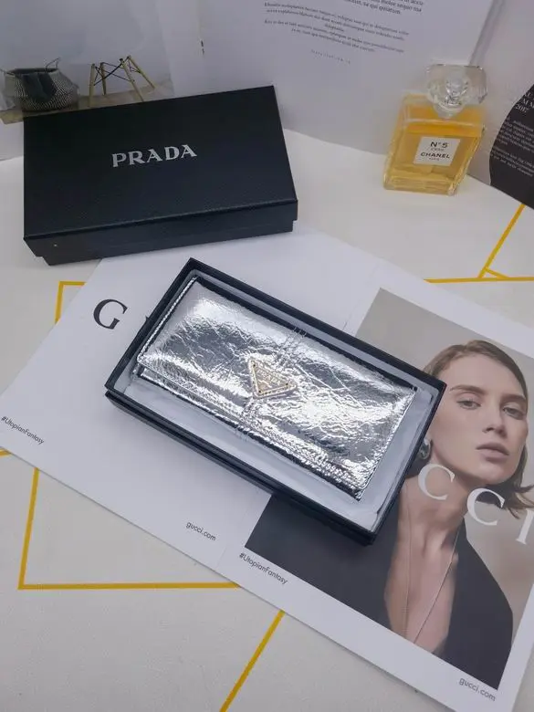 Prada Saffiano Leather Long Wallet Glossy Sliver 2026 | Drip Kickz Prada Saffiano Leather Long Wallet Glossy Sliver - Image 3