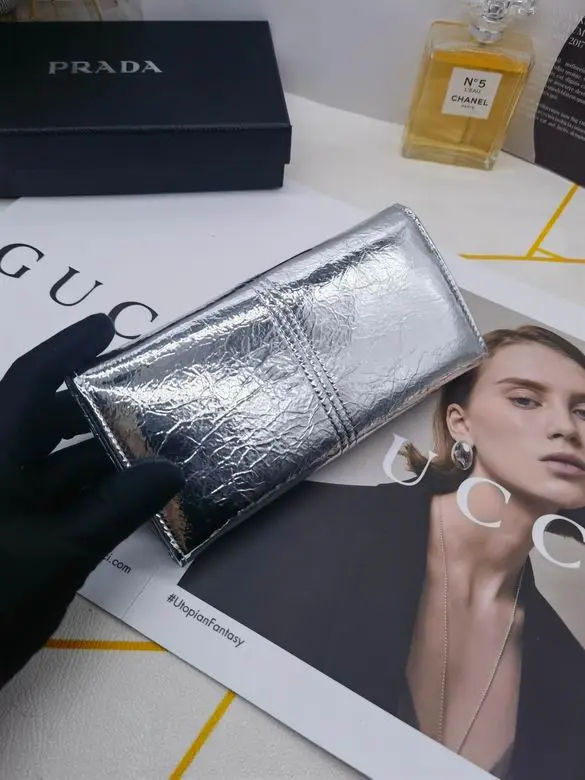 Prada Saffiano Leather Long Wallet Glossy Sliver 2026 | Drip Kickz Prada Saffiano Leather Long Wallet Glossy Sliver - Image 2
