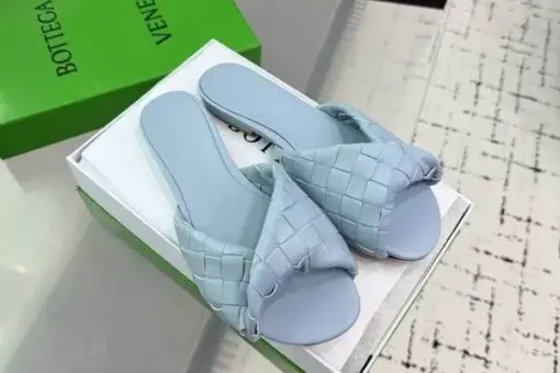 Bottega Veneta Blink Flat Mule Blue