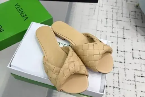 Bottega Veneta Blink Flat Mule Khaki