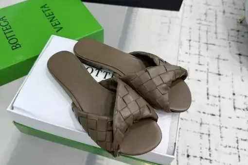 Bottega Veneta Blink Flat Mule Dark Green