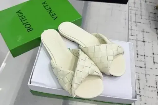 Bottega Veneta Blink Flat Mule White