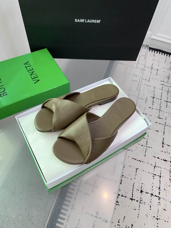 Bottega Veneta Blink Intrecciato Leather Flat Mules Khaki 2026 | Drip Kickz Bottega Veneta Blink Intrecciato Leather Flat Mules Khaki