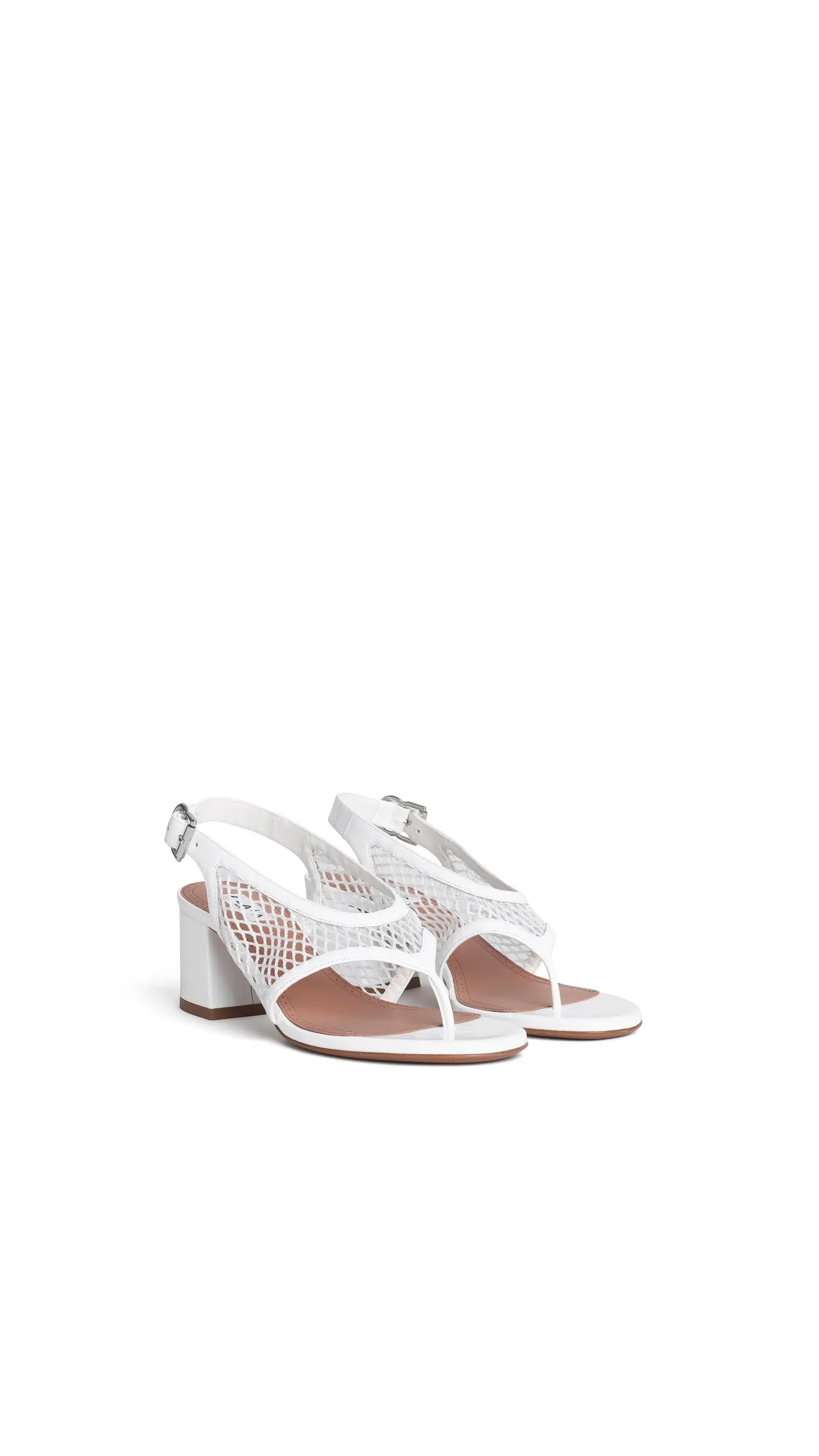 Alaïa Fishnet Heel Sandals Patent Leather White 2026 | Drip Kickz Alaïa Fishnet Heel Sandals Patent Leather White - Image 2