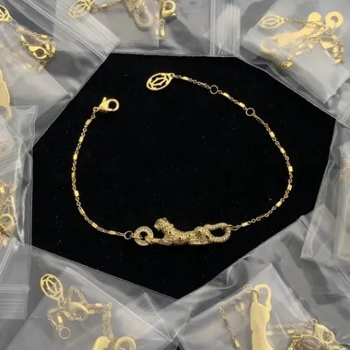 Gold-Toned Bracelet Panther Motif 2026 | Drip Kickz Gold-Toned Bracelet Panther Motif