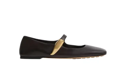 Bottega Veneta Charlotte Mary-Jane Ballerina Espresso