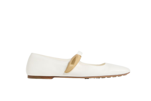 Bottega Veneta Charlotte Mary-Jane Ballerina Alabaster