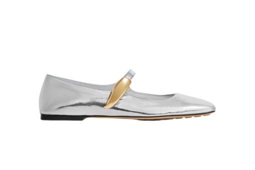 Bottega Veneta Charlotte Mary-Jane Ballerina Silver