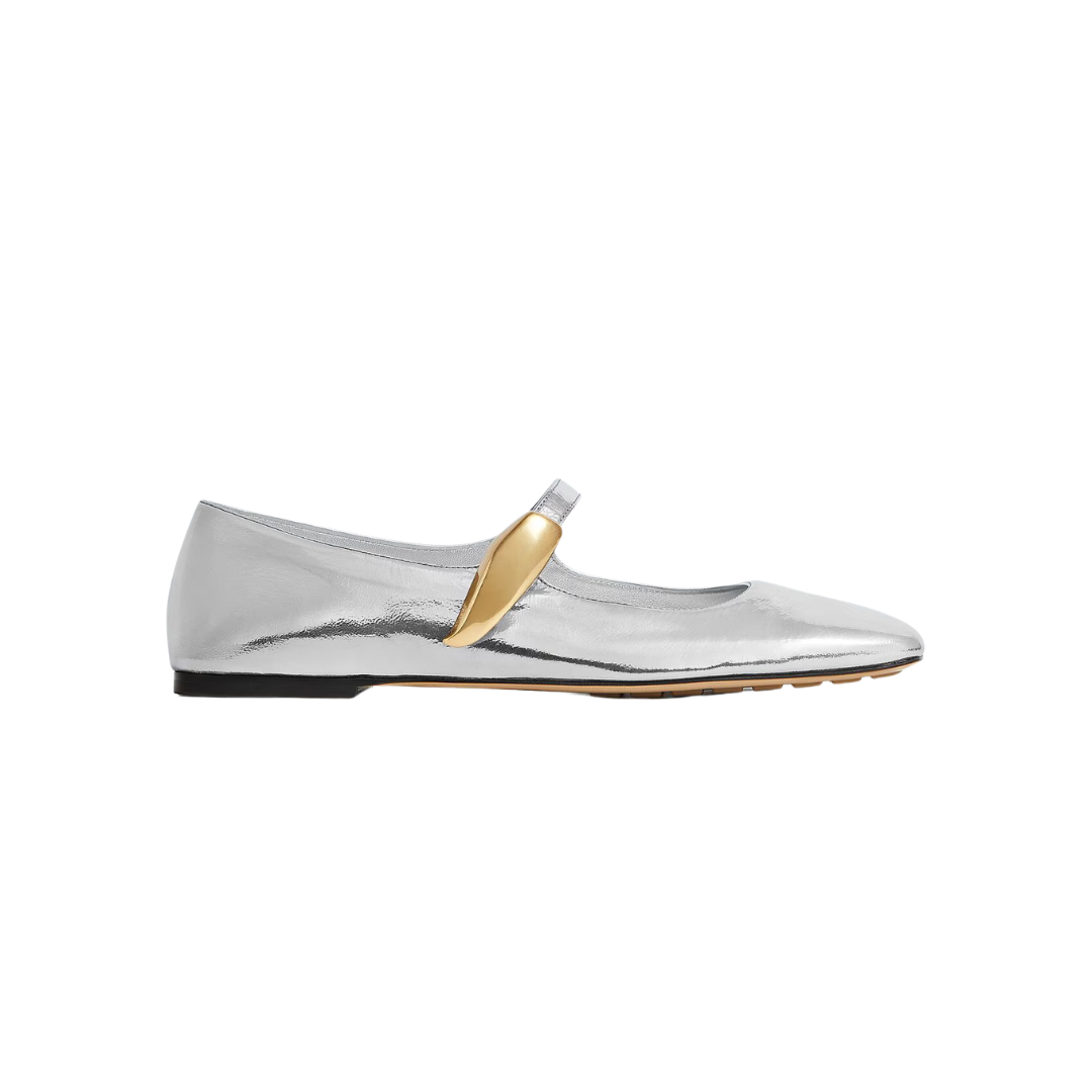 Bottega Veneta Charlotte Mary-Jane Ballerina Silver 2026 | Drip Kickz Bottega Veneta Charlotte Mary-Jane Ballerina Silver