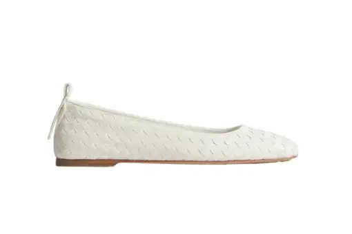 Bottega Veneta Charlotte Ballerina Alabaster