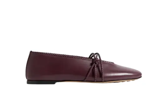 Bottega Veneta Rosa Mary-Jane Ballerina Deep Mahogany