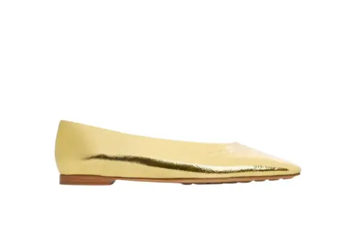 Bottega Veneta Sofia Ballerina Gold