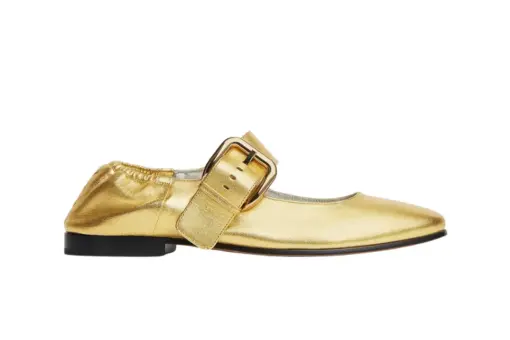 Bottega Veneta Amy Mary-Jane Ballerina Gold