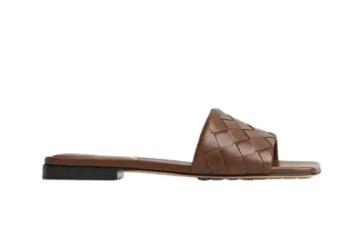 Bottega Veneta Parco Flat Mule Dark Leather