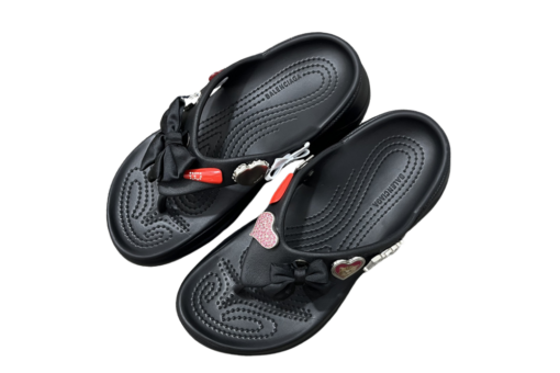 Balenciaga Crocs Thong Jibbitz Sandals Black