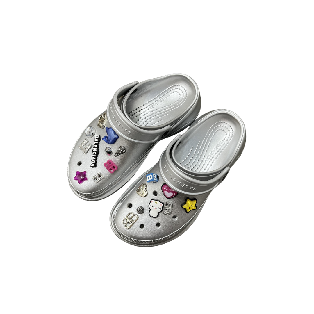 Balenciaga x Crocs Platform Clogs Silver 2026 | Drip Kickz Balenciaga x Crocs Platform Clogs Silver