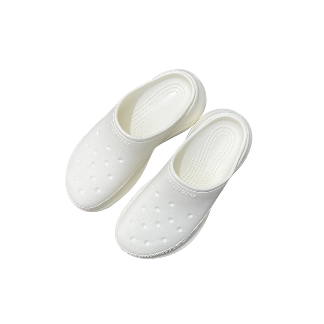 Balenciaga x Crocs Platform White Slip On 2026 | Drip Kickz Balenciaga x Crocs Platform White Slip On